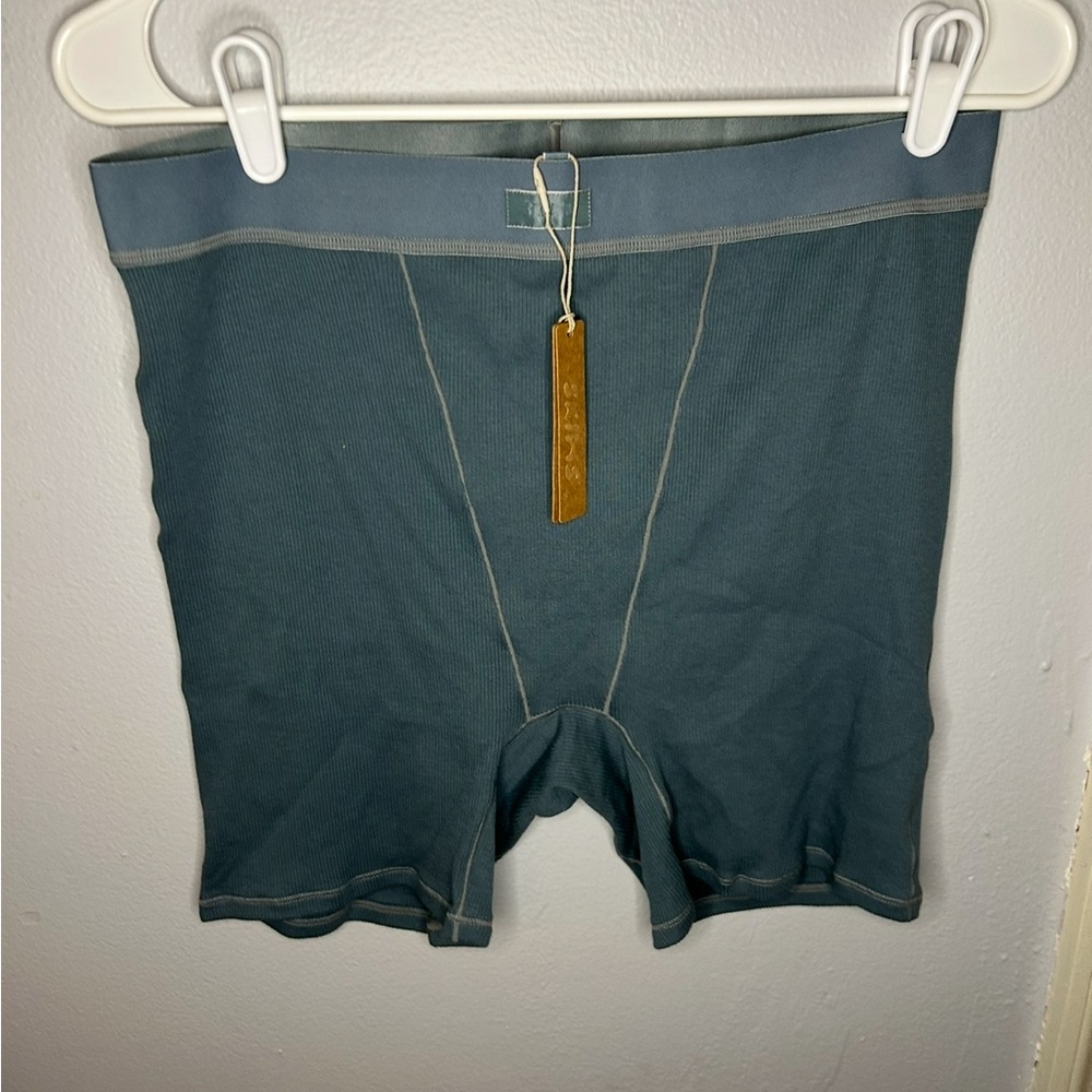 SKIMS Women's  Cotton Ribbed Thermal Boxer Size XL,  In Kyanite , NWT